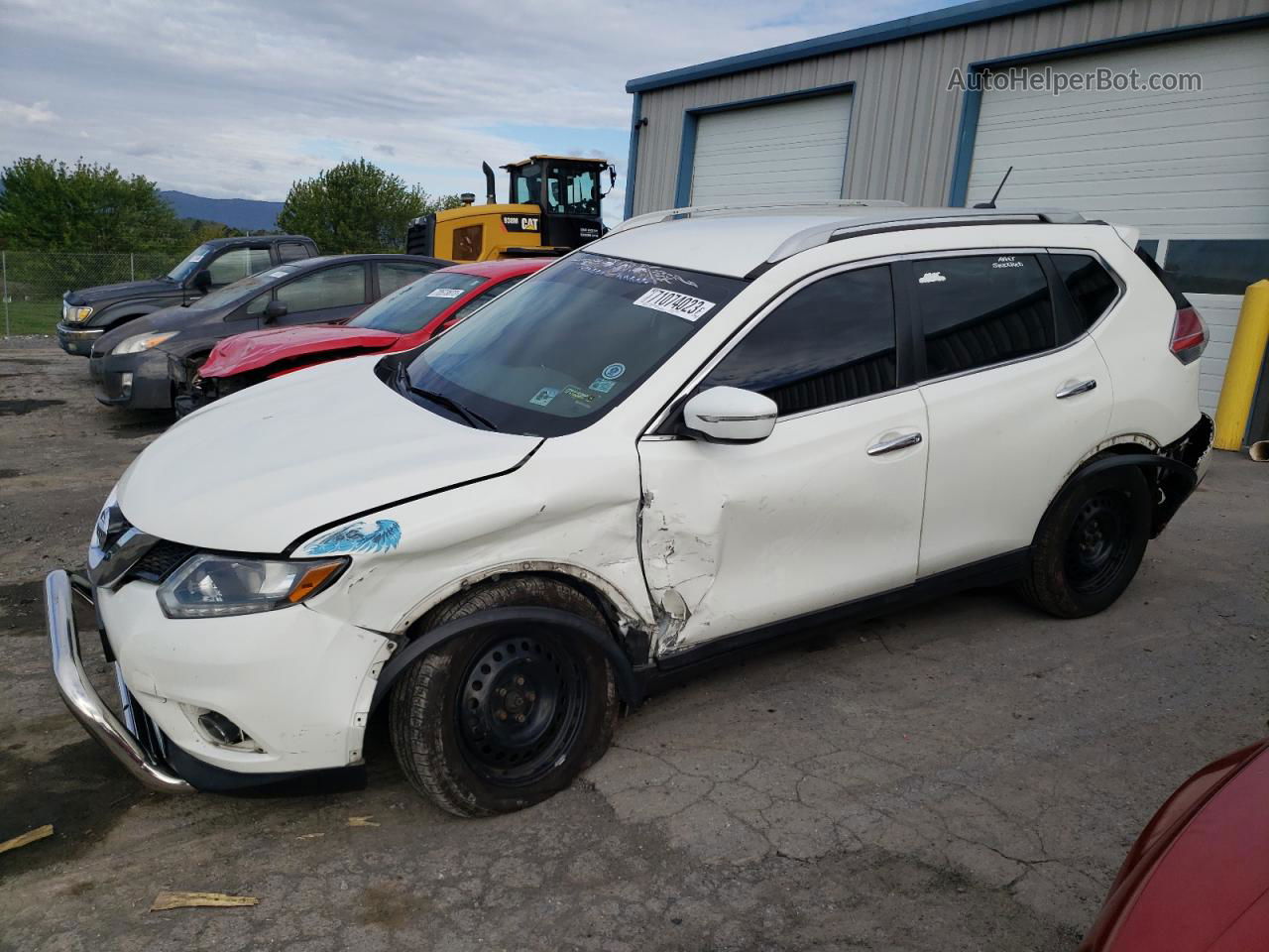 2016 Nissan Rogue S White vin: 5N1AT2MV6GC853195