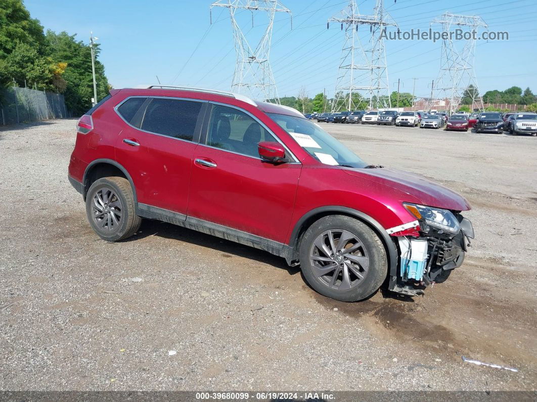 2016 Nissan Rogue Sl Red vin: 5N1AT2MV6GC858848