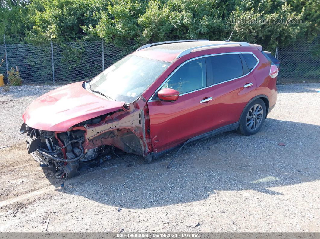 2016 Nissan Rogue Sl Red vin: 5N1AT2MV6GC858848