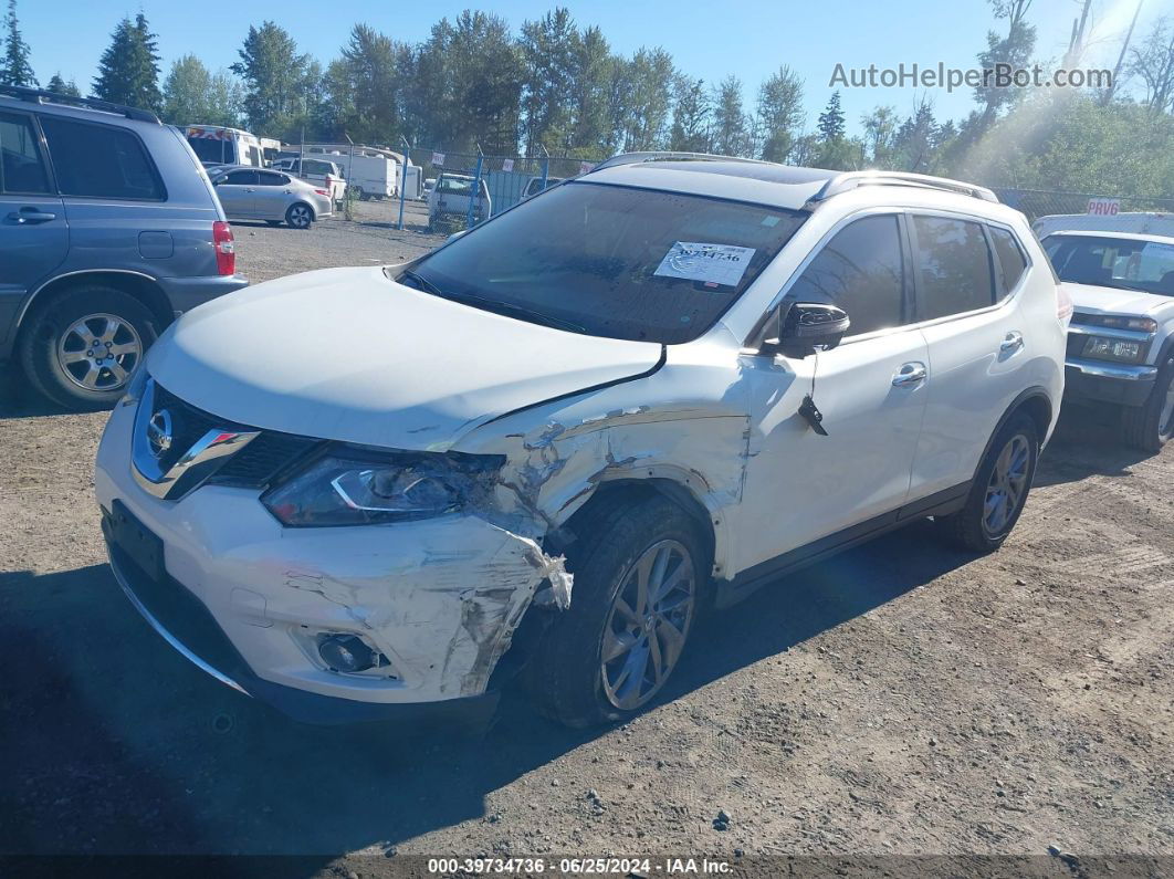 2016 Nissan Rogue Sl White vin: 5N1AT2MV7GC735205