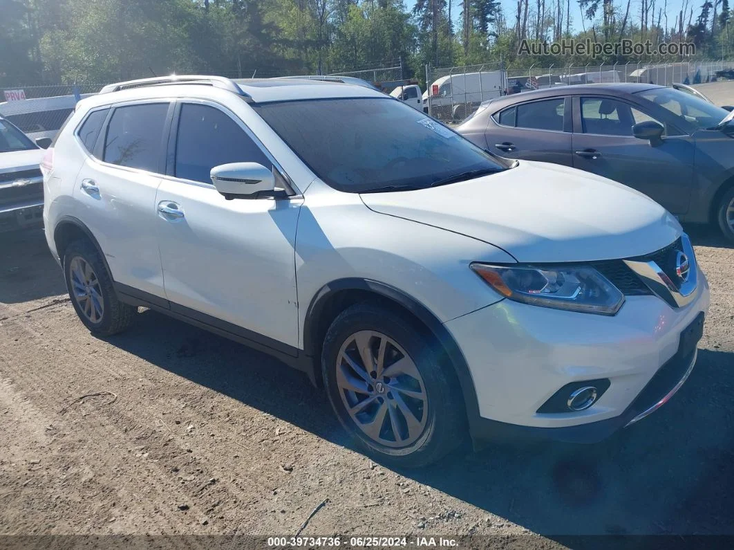 2016 Nissan Rogue Sl White vin: 5N1AT2MV7GC735205