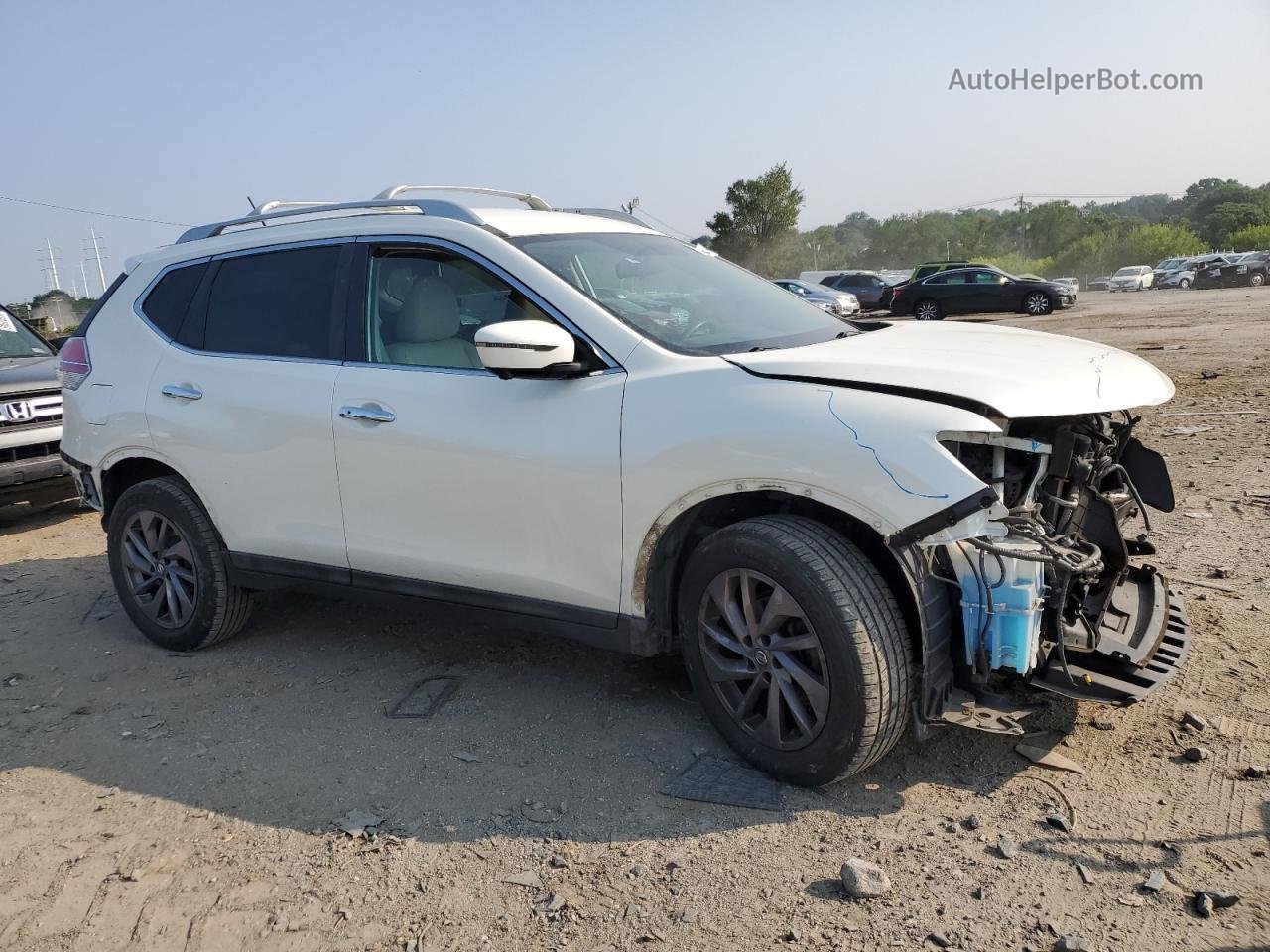 2016 Nissan Rogue S White vin: 5N1AT2MV8GC746844