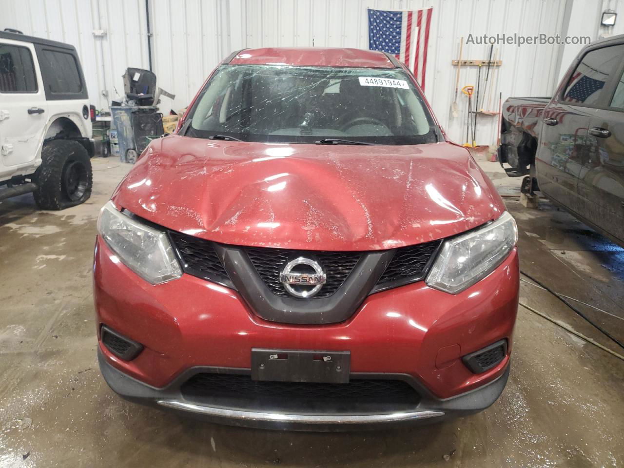 2016 Nissan Rogue S Red vin: 5N1AT2MV8GC747072