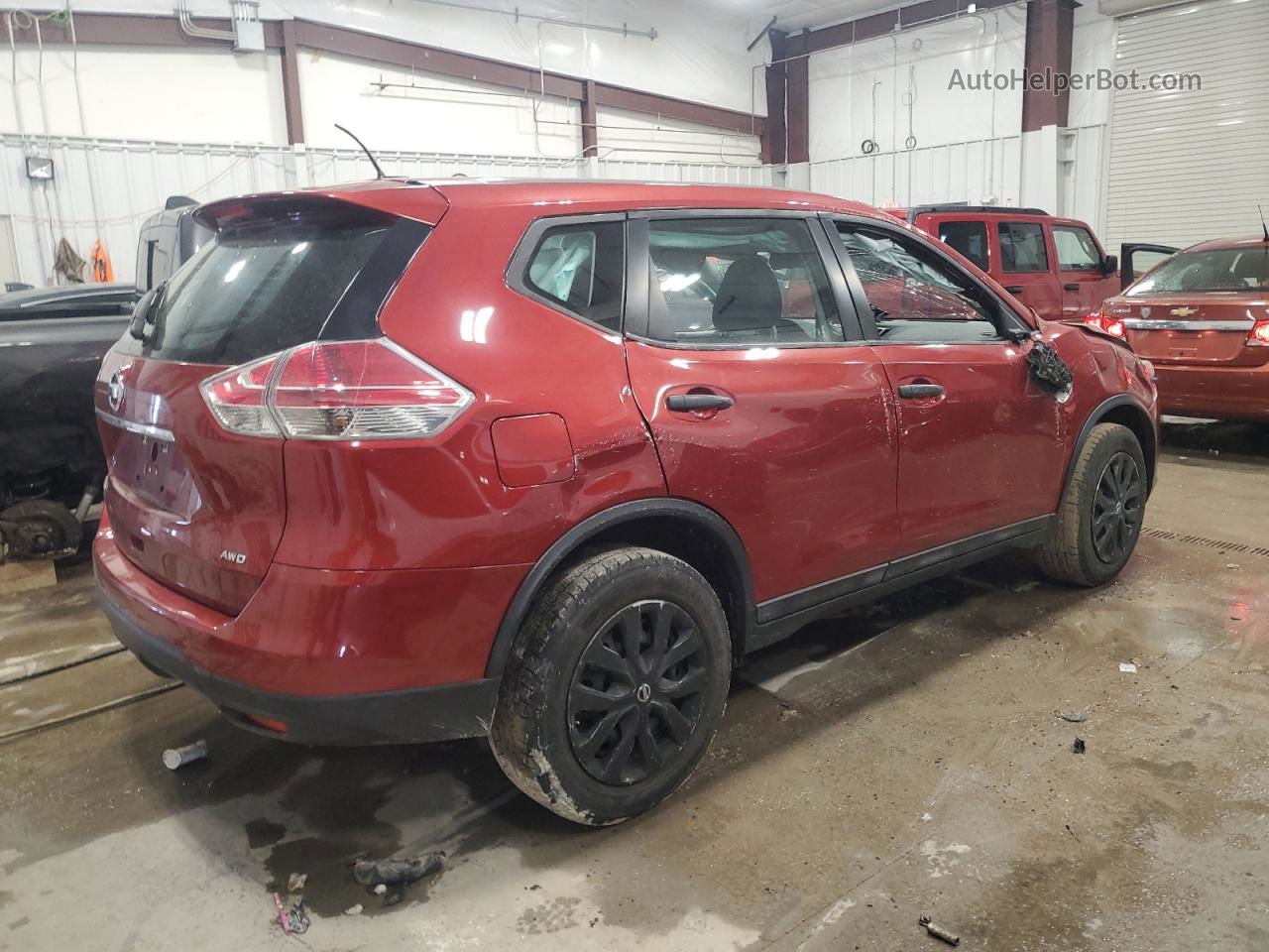 2016 Nissan Rogue S Red vin: 5N1AT2MV8GC747072