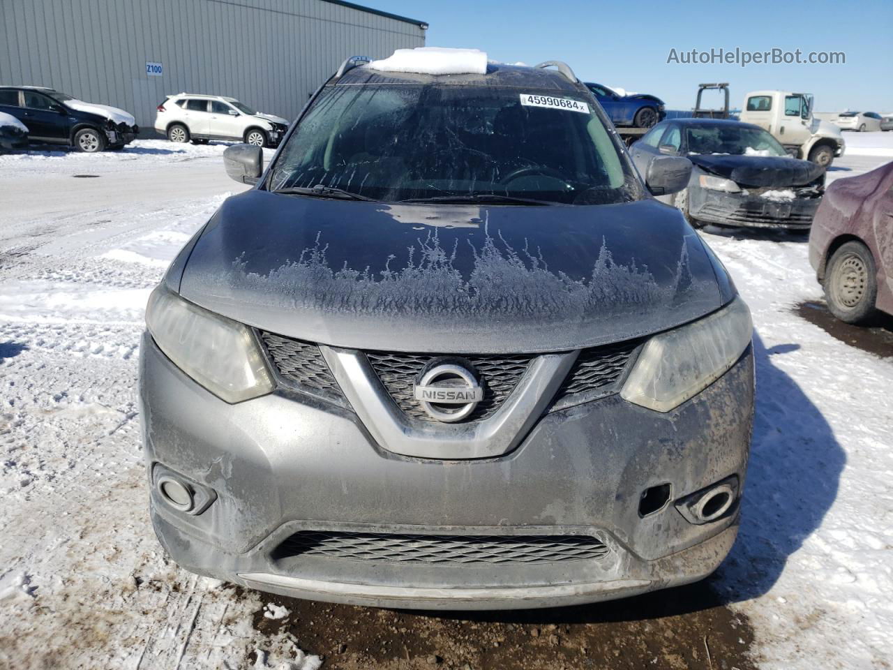 2016 Nissan Rogue S Серый vin: 5N1AT2MV8GC848497