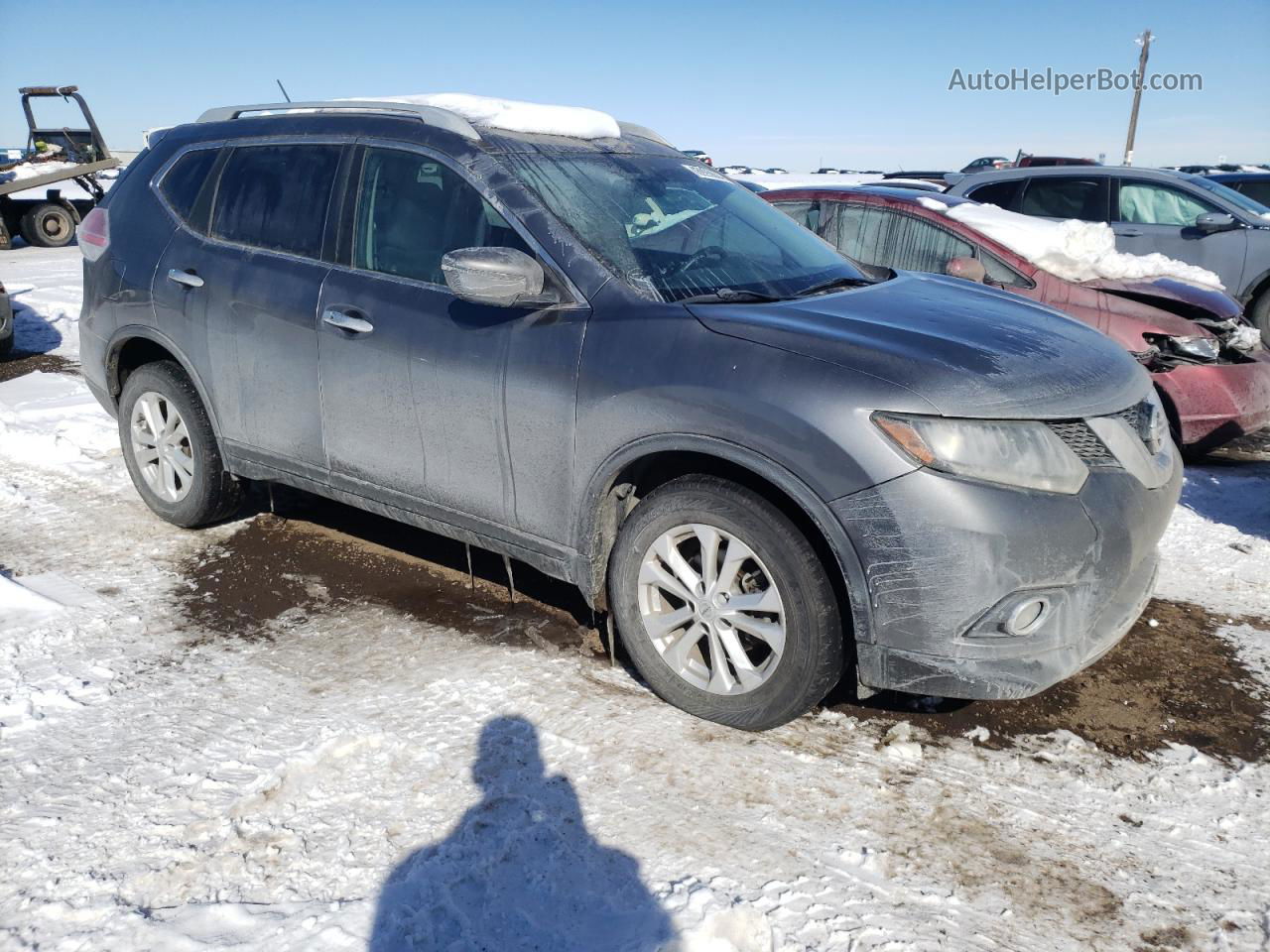 2016 Nissan Rogue S Серый vin: 5N1AT2MV8GC848497