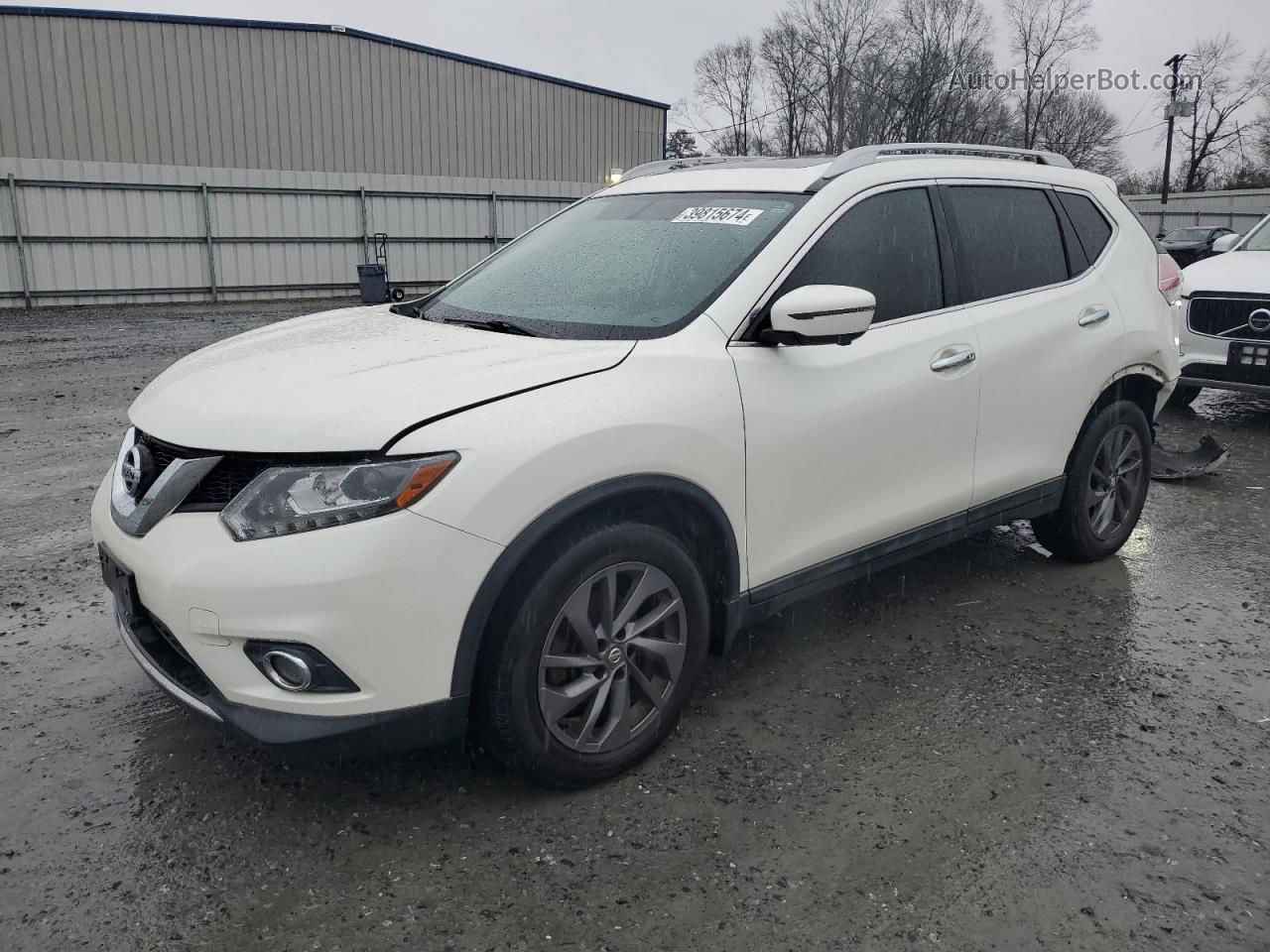 2016 Nissan Rogue S White vin: 5N1AT2MV8GC915650