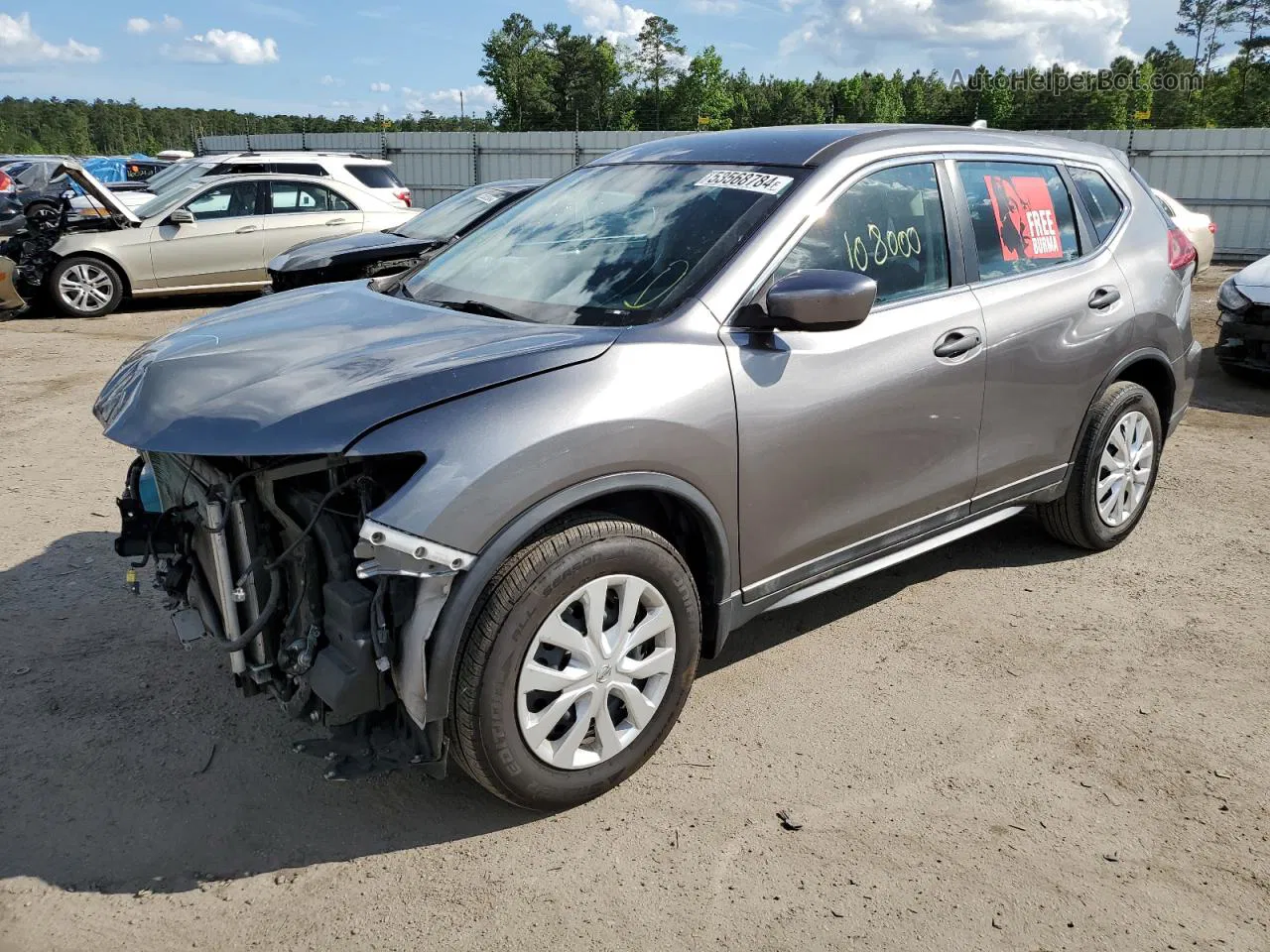 2018 Nissan Rogue S Серый vin: 5N1AT2MV8JC771895