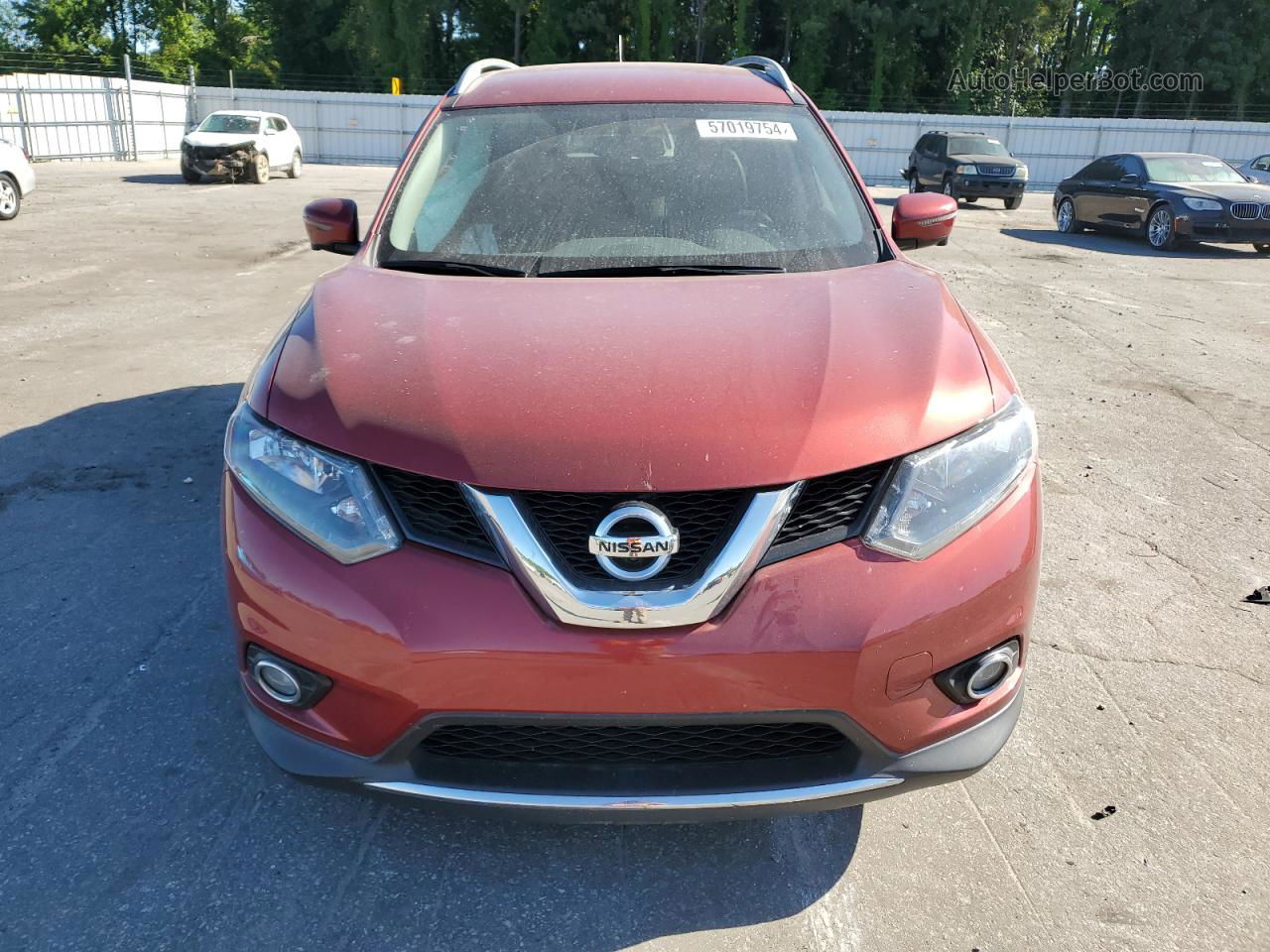 2016 Nissan Rogue S Бордовый vin: 5N1AT2MV9GC762406