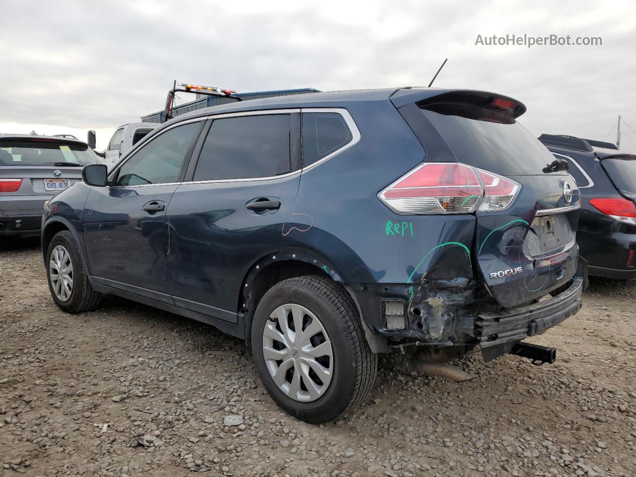 2016 Nissan Rogue S Черный vin: 5N1AT2MVXGC808308