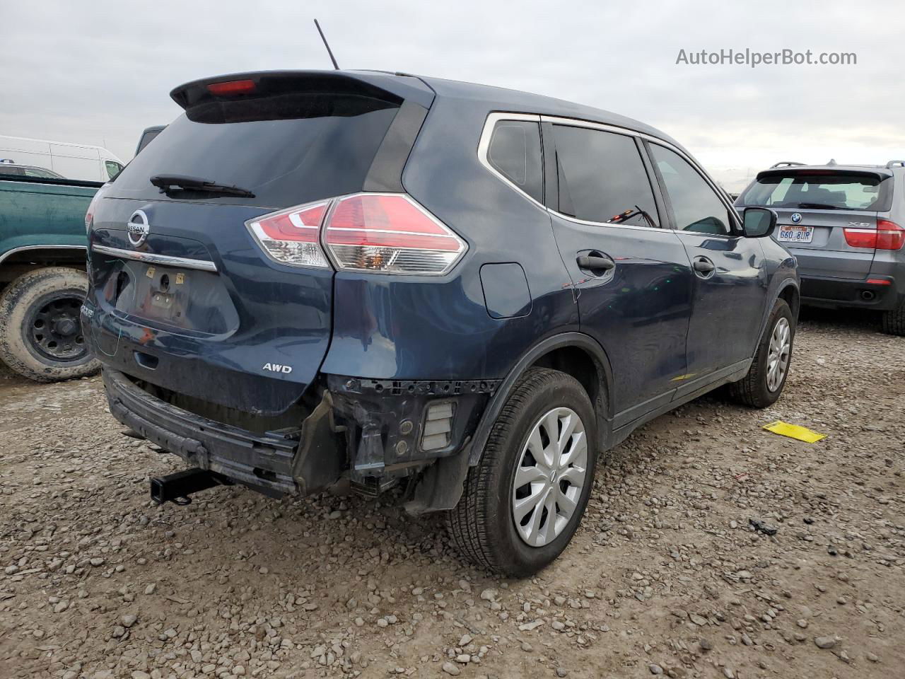 2016 Nissan Rogue S Черный vin: 5N1AT2MVXGC808308