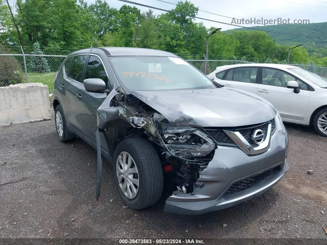 2016 Nissan Rogue S Серый vin: 5N1AT2MVXGC874308