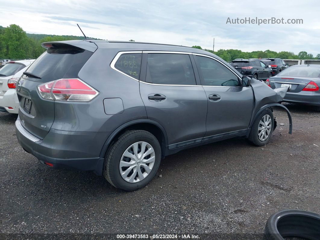 2016 Nissan Rogue S Серый vin: 5N1AT2MVXGC874308