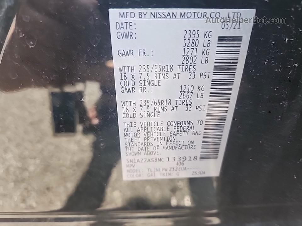 2021 Nissan Murano S Черный vin: 5N1AZ2AS8MC133918