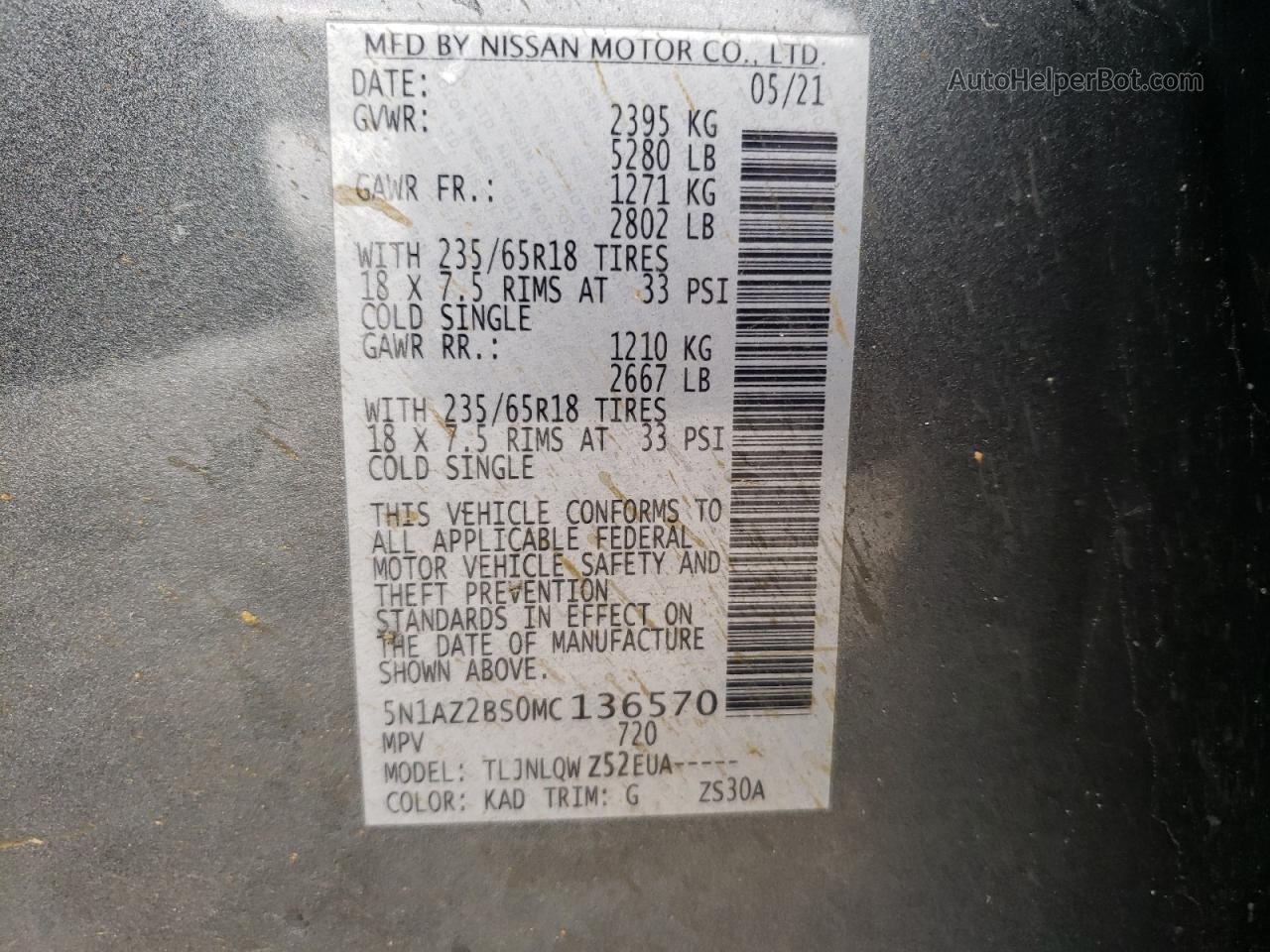 2021 Nissan Murano Sv Gray vin: 5N1AZ2BS0MC136570