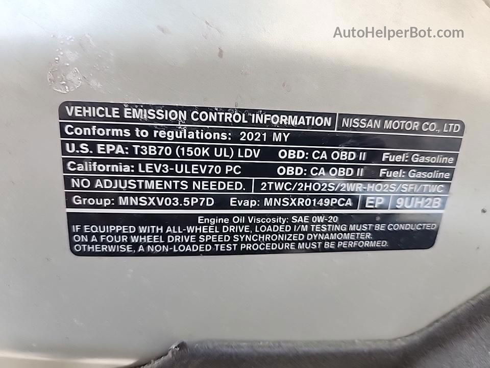 2021 Nissan Murano Sl Серебряный vin: 5N1AZ2CS3MC117929