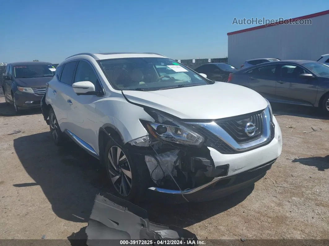 2018 Nissan Murano Platinum White vin: 5N1AZ2MG1JN122427