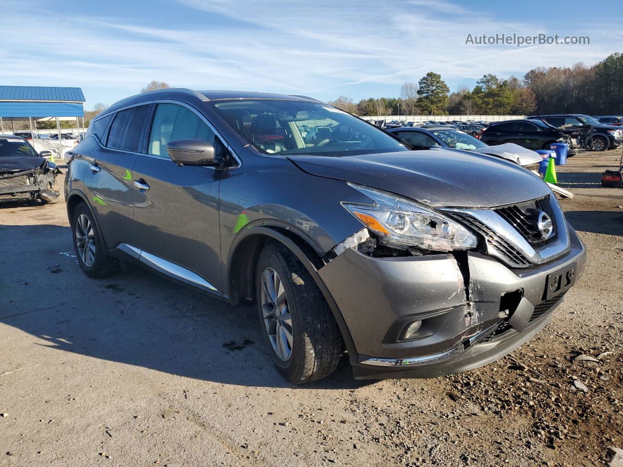 2017 Nissan Murano S Серый vin: 5N1AZ2MG3HN130233