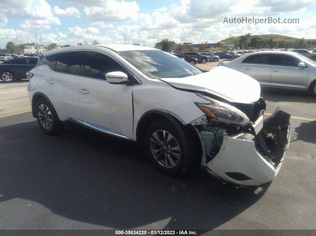 2018 Nissan Murano S White vin: 5N1AZ2MG3JN165277