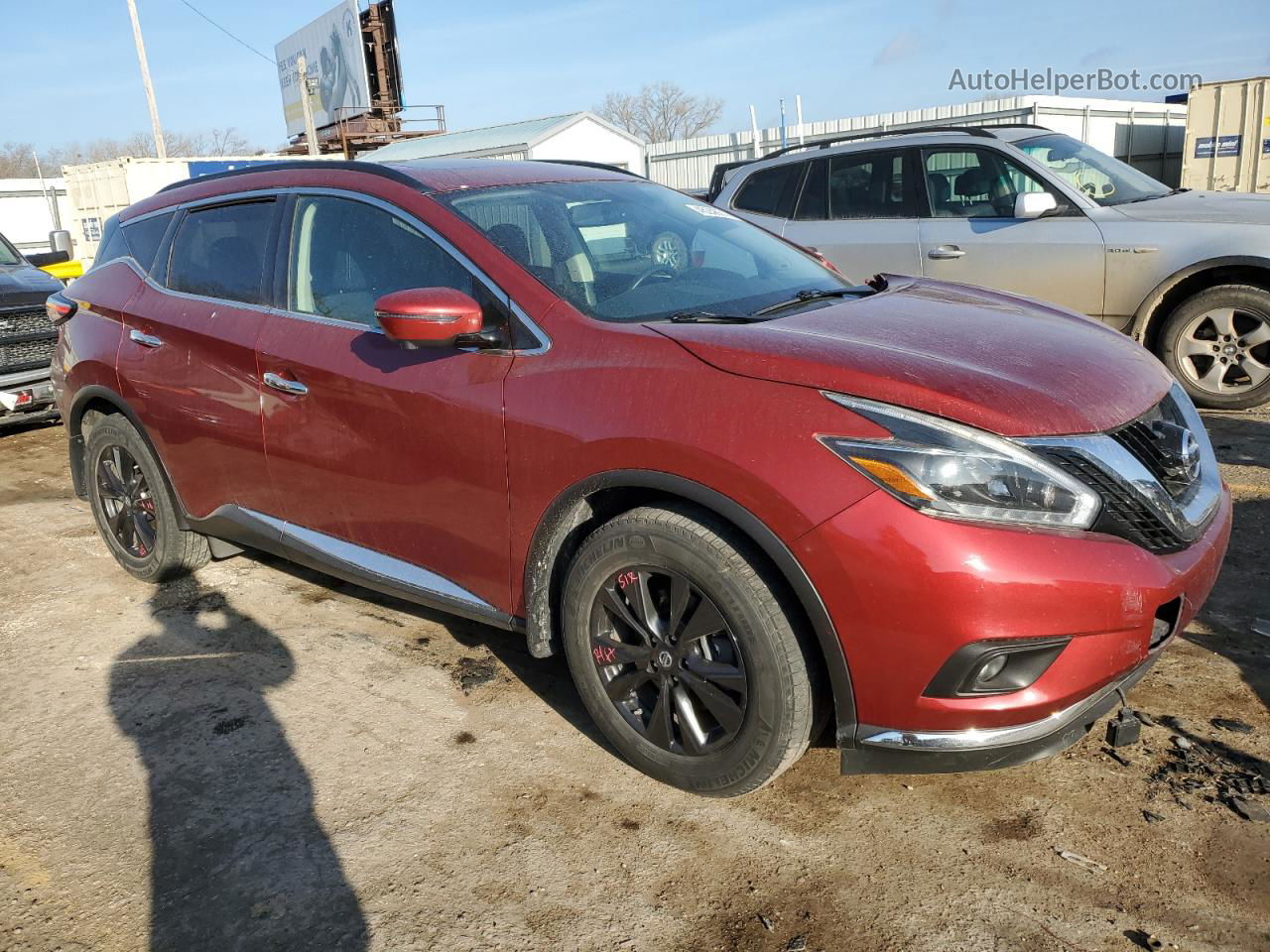 2018 Nissan Murano S Темно-бордовый vin: 5N1AZ2MG3JN203672