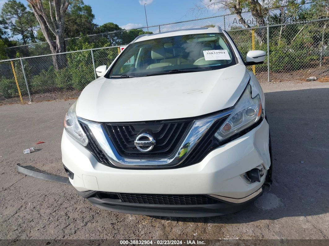 2017 Nissan Murano Sl White vin: 5N1AZ2MG5HN121212