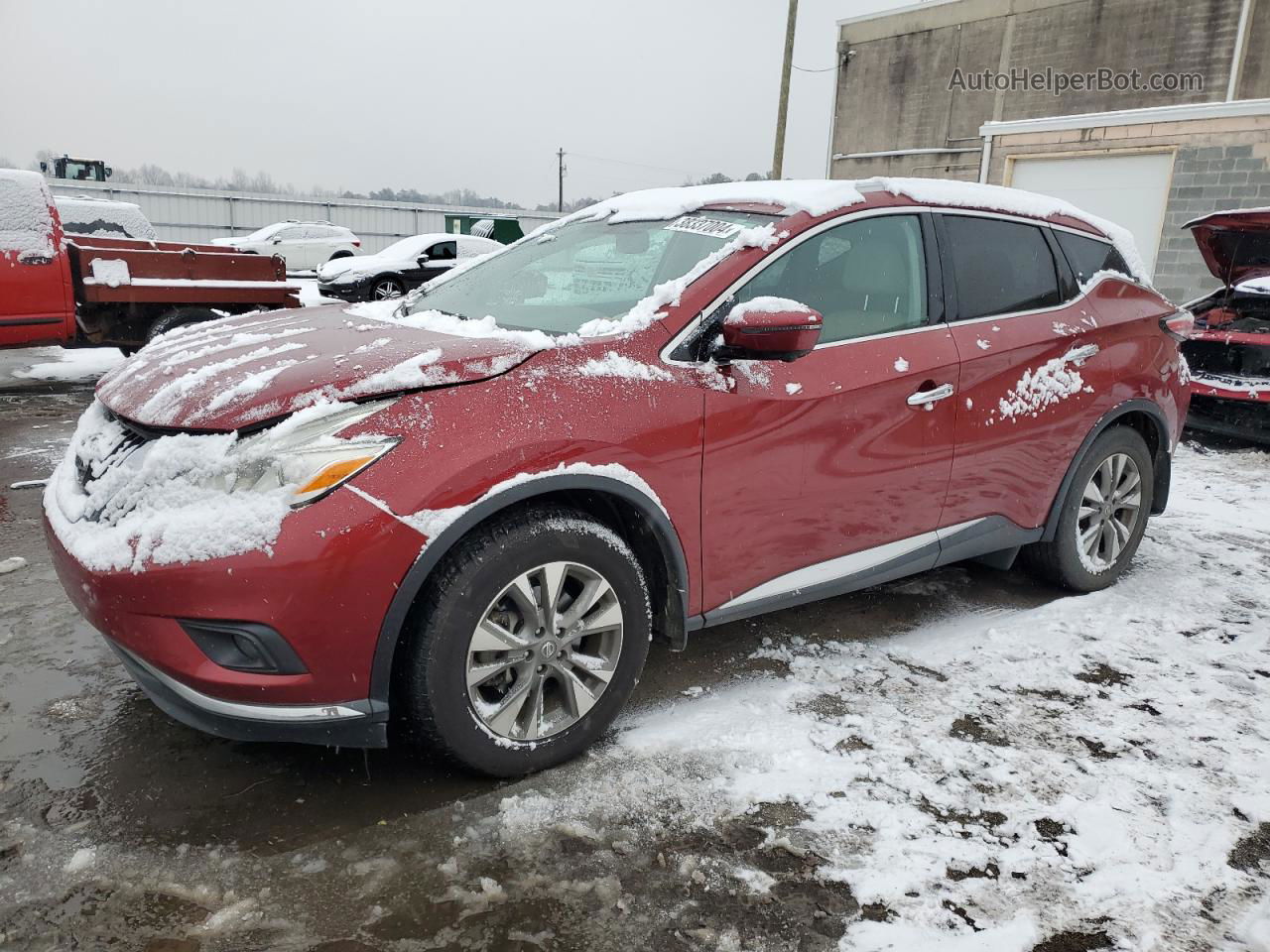 2017 Nissan Murano S Бордовый vin: 5N1AZ2MG5HN147342