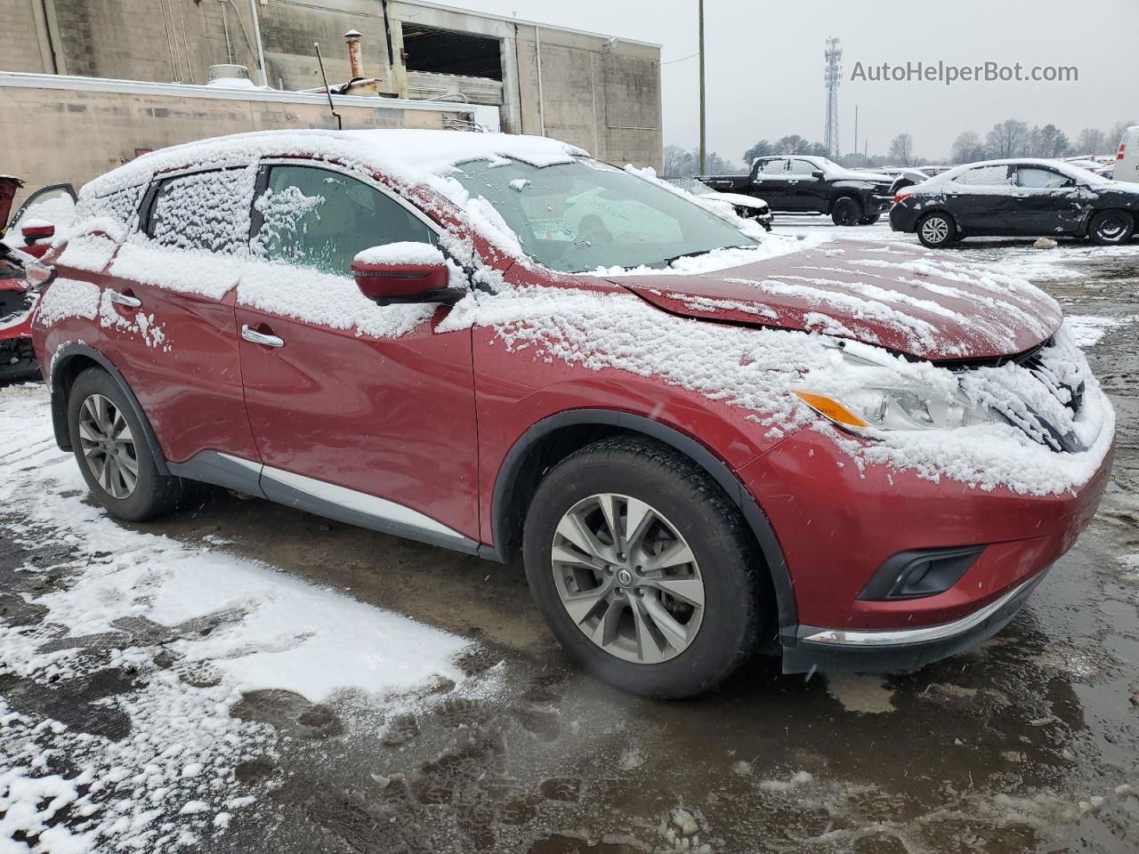 2017 Nissan Murano S Бордовый vin: 5N1AZ2MG5HN147342