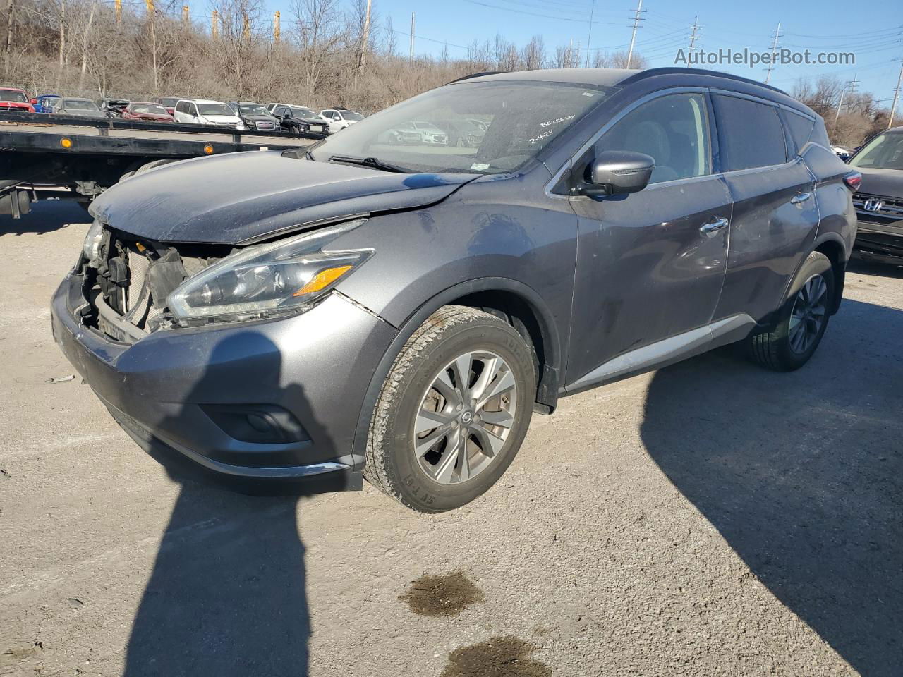 2018 Nissan Murano S Серый vin: 5N1AZ2MG5JN187118