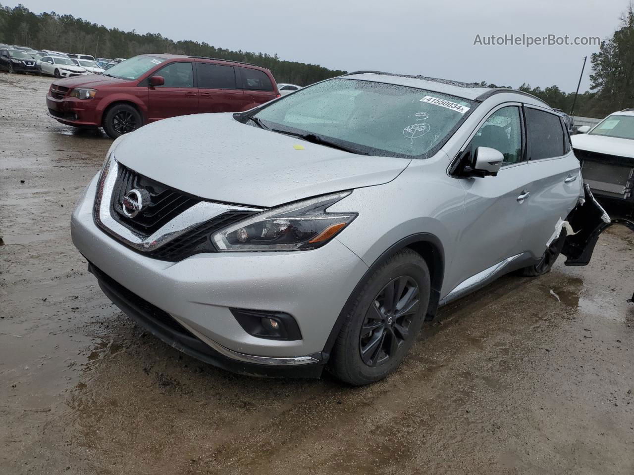 2018 Nissan Murano S Silver vin: 5N1AZ2MG5JN191833