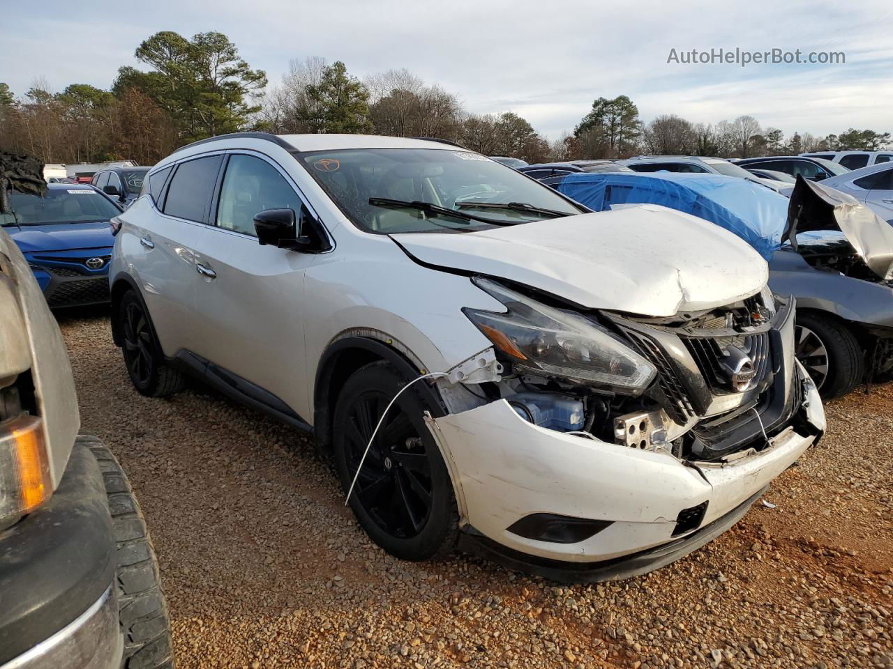 2018 Nissan Murano S White vin: 5N1AZ2MG6JN120768