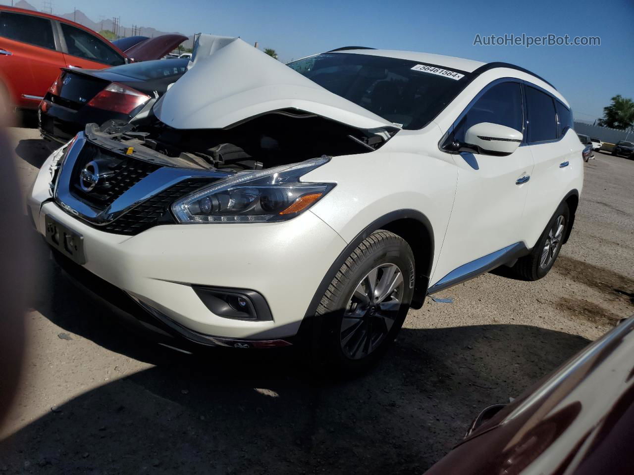 2018 Nissan Murano S White vin: 5N1AZ2MG7JN162611