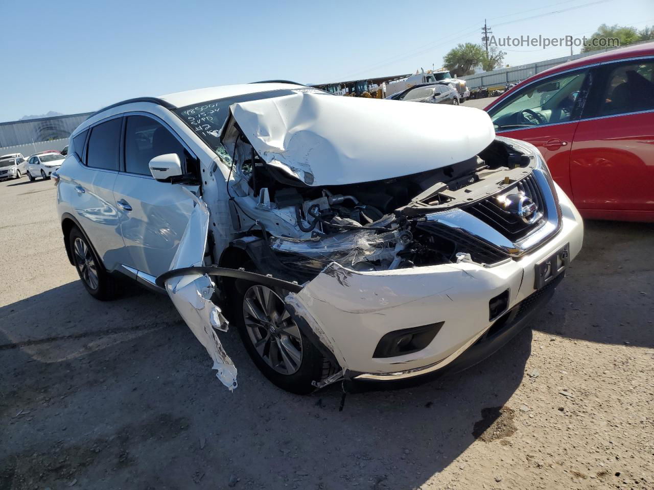 2018 Nissan Murano S White vin: 5N1AZ2MG7JN162611