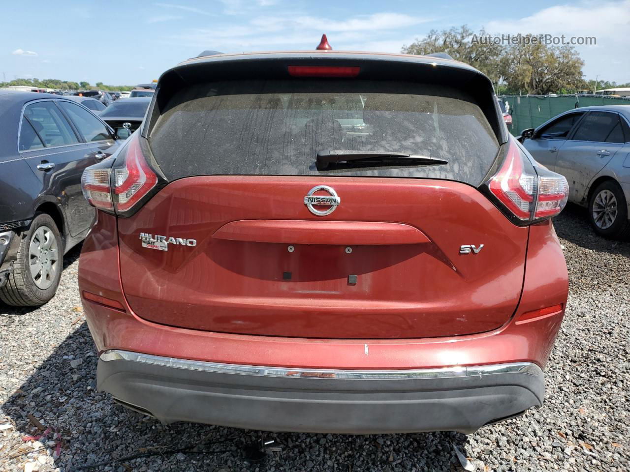 2017 Nissan Murano S Red vin: 5N1AZ2MG8HN103884