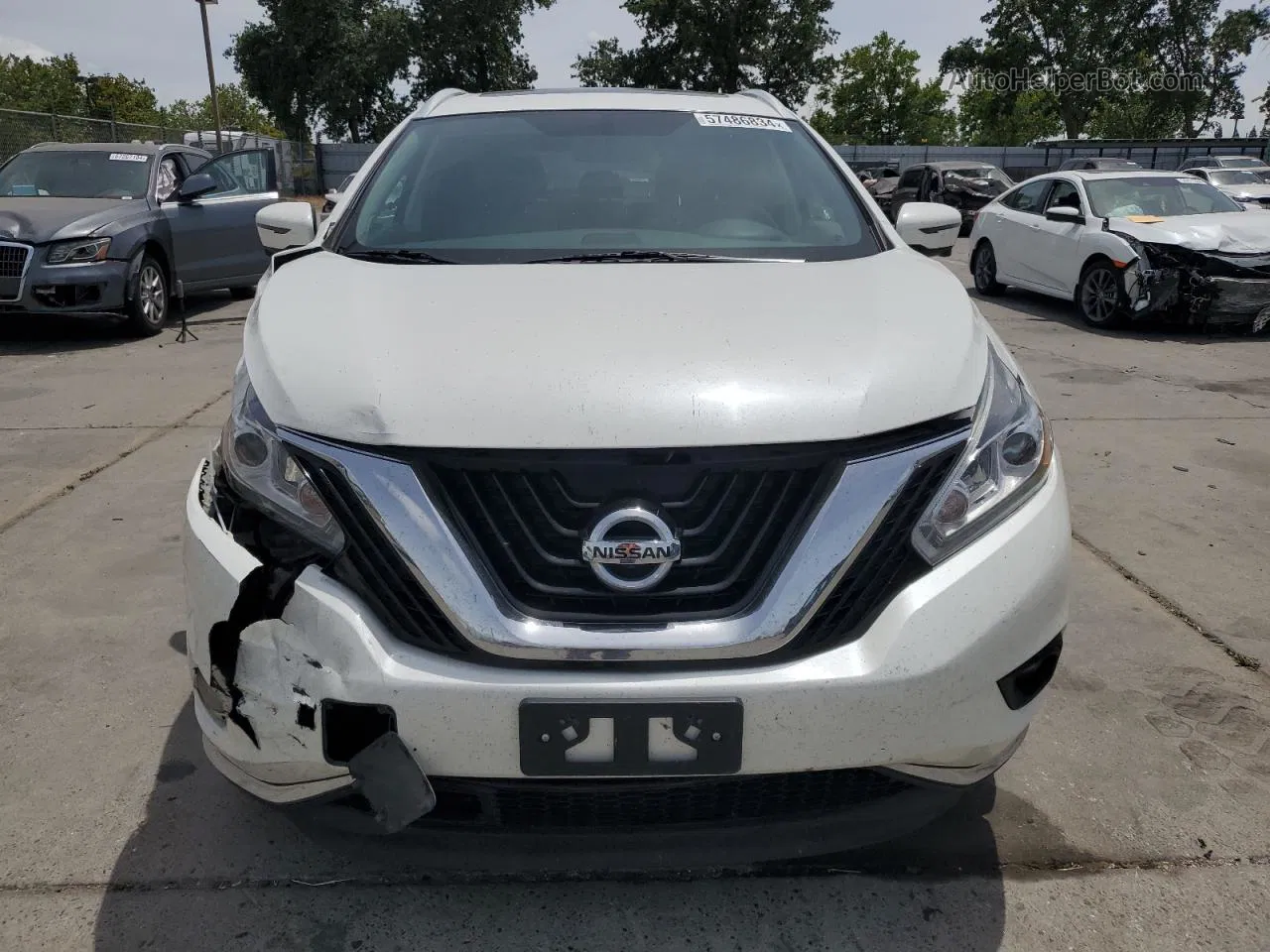 2018 Nissan Murano S White vin: 5N1AZ2MG9JN177014