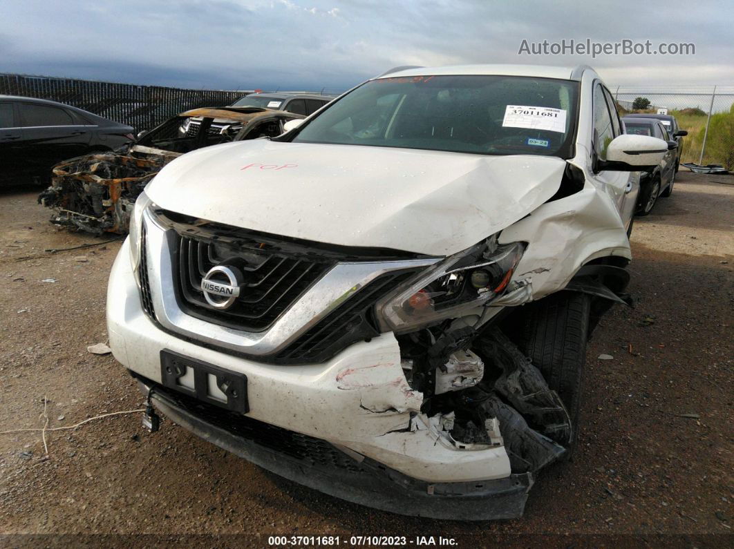 2018 Nissan Murano Sl White vin: 5N1AZ2MGXJN106646