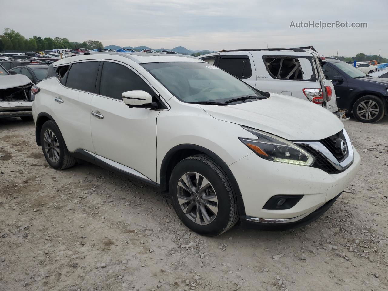 2018 Nissan Murano S White vin: 5N1AZ2MGXJN166166