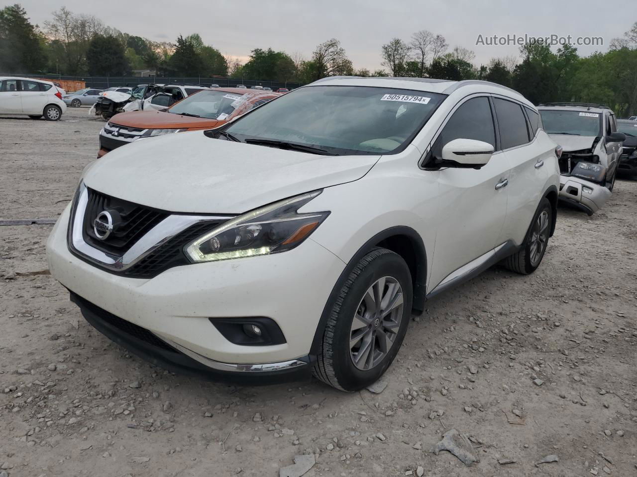 2018 Nissan Murano S White vin: 5N1AZ2MGXJN166166