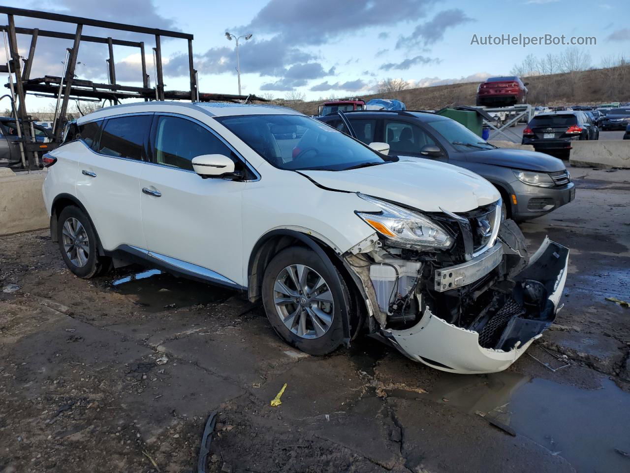 2017 Nissan Murano S White vin: 5N1AZ2MH0HN203440