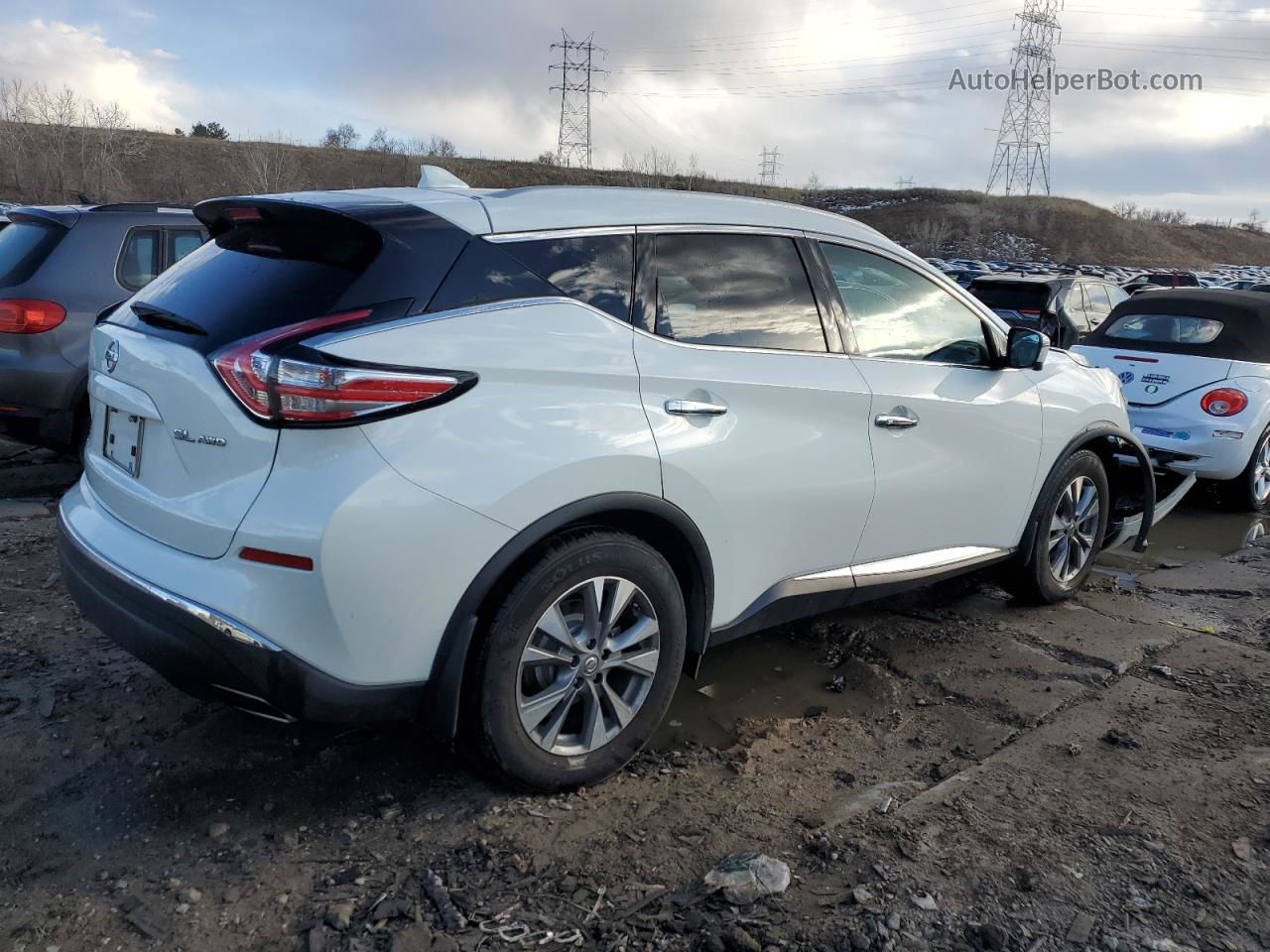 2017 Nissan Murano S White vin: 5N1AZ2MH0HN203440