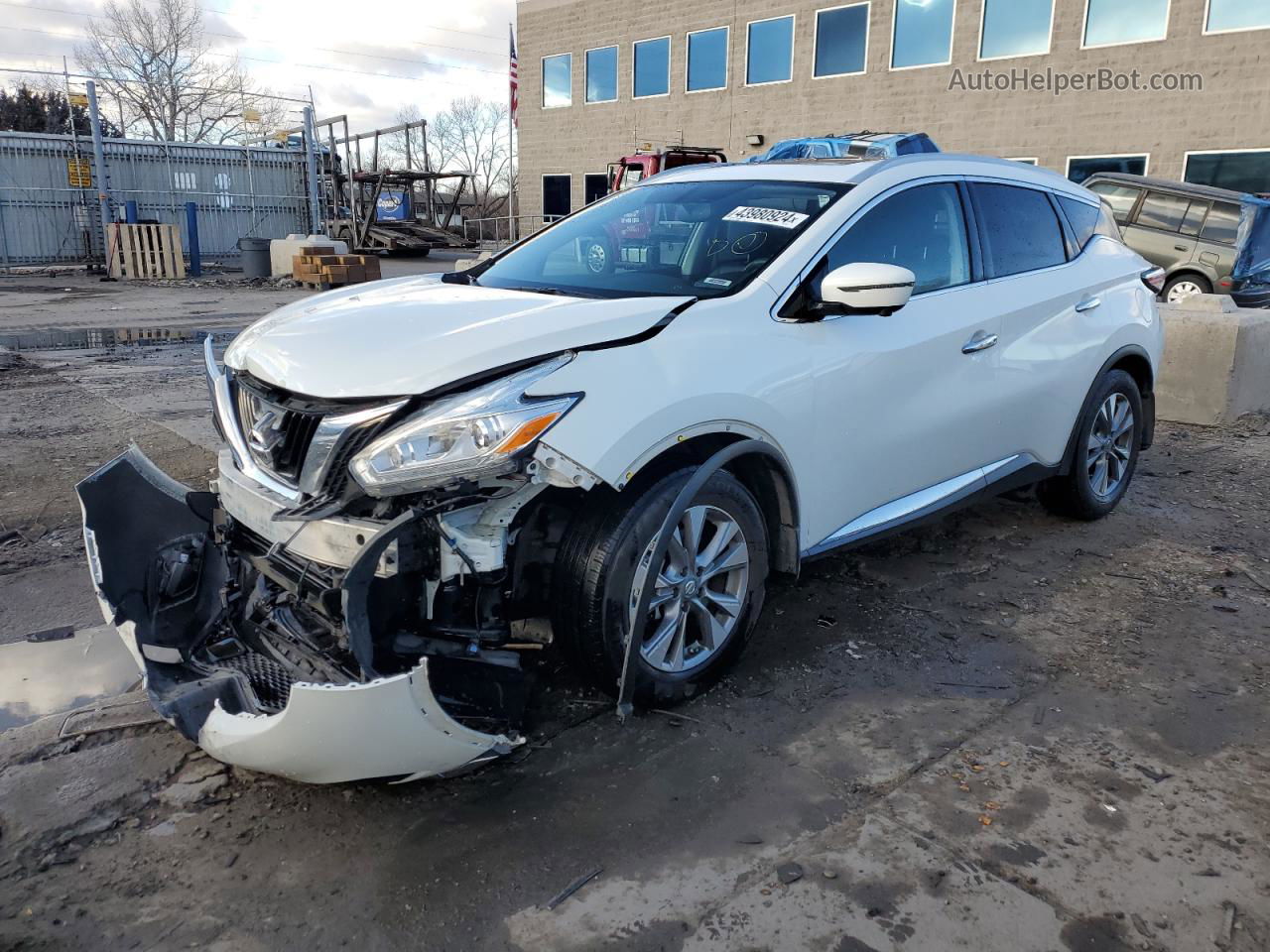 2017 Nissan Murano S White vin: 5N1AZ2MH0HN203440