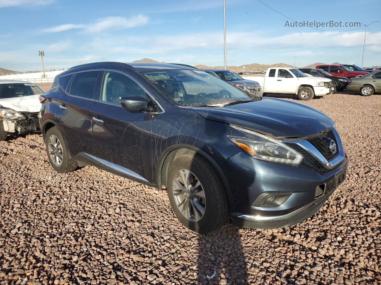 2018 Nissan Murano S Синий vin: 5N1AZ2MH0JN101884