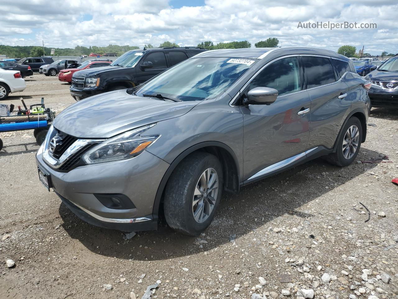 2018 Nissan Murano S Серый vin: 5N1AZ2MH0JN162684