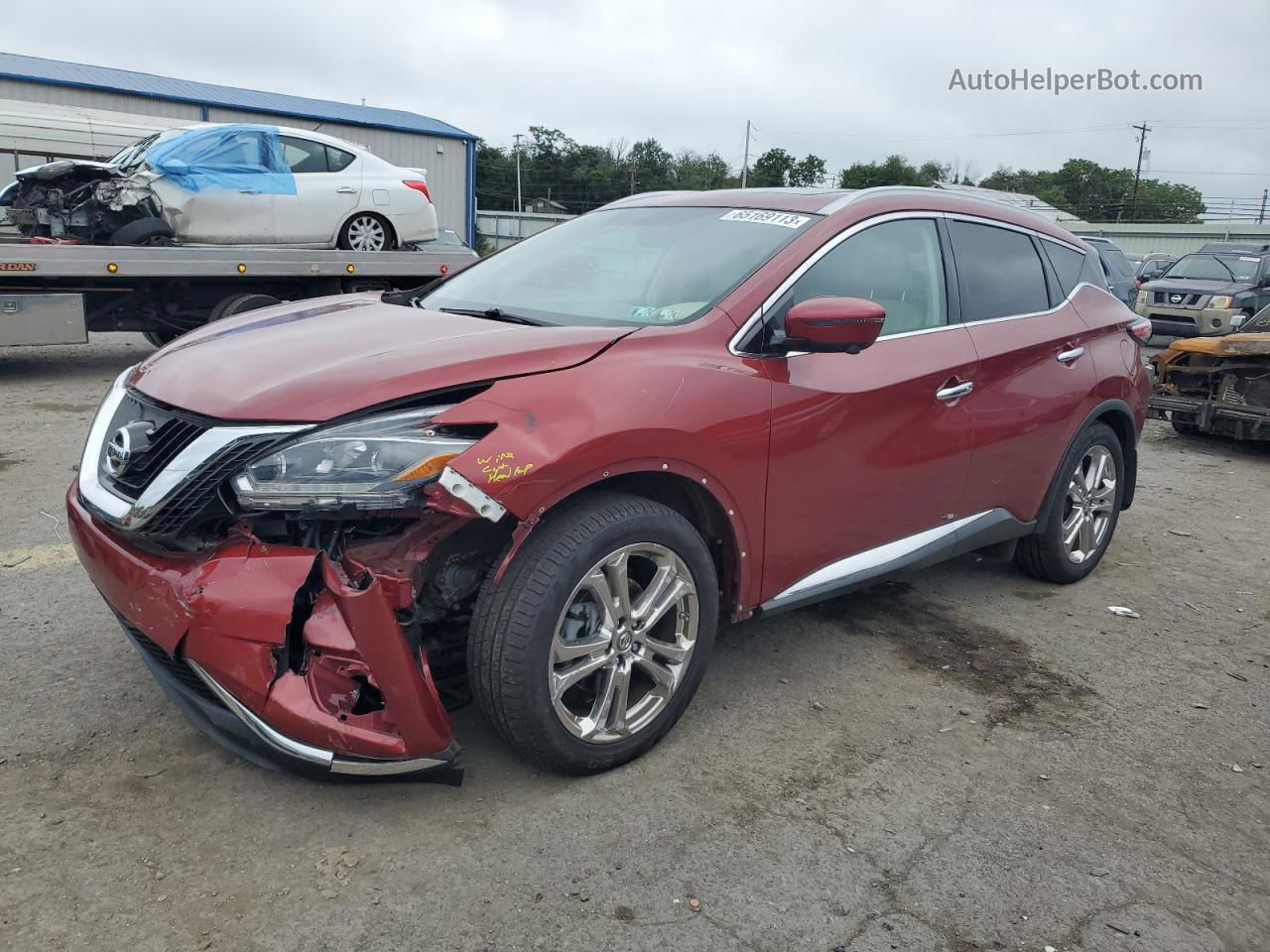 2018 Nissan Murano S Красный vin: 5N1AZ2MH1JN110545