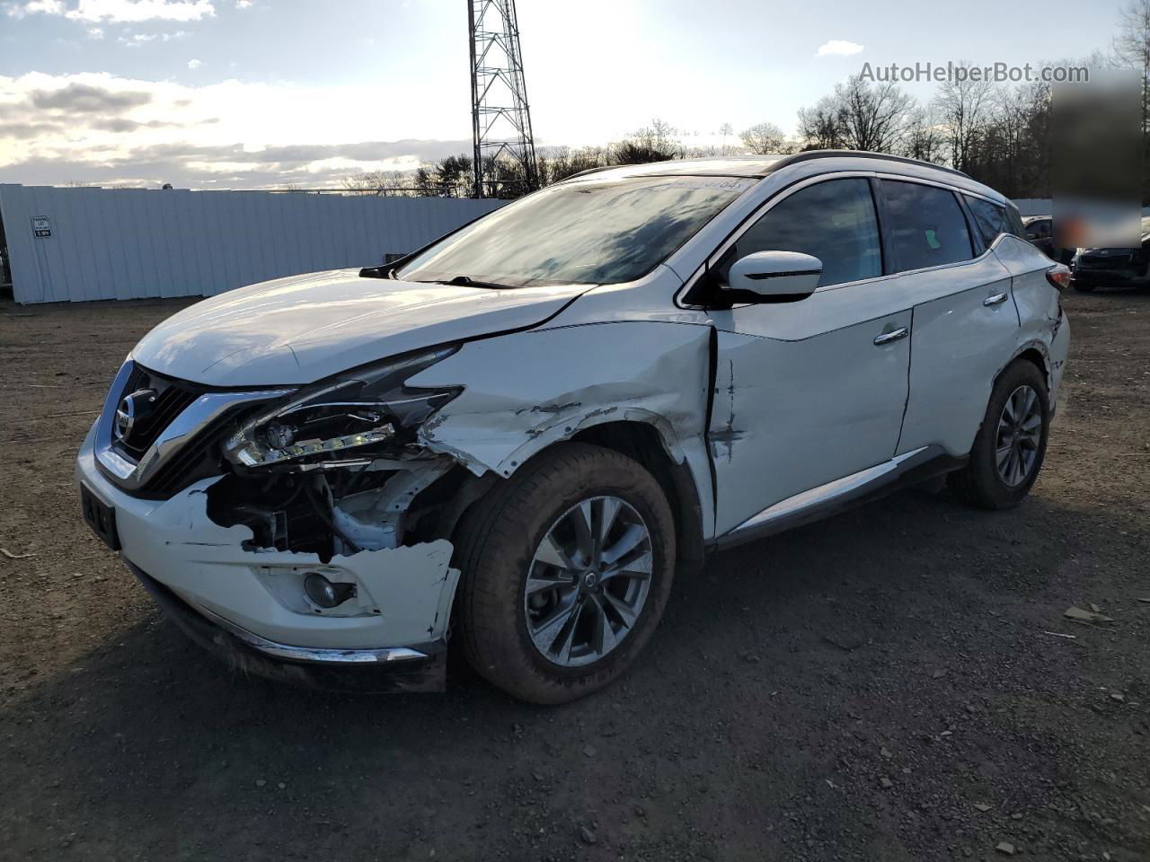 2018 Nissan Murano S White vin: 5N1AZ2MH1JN130598