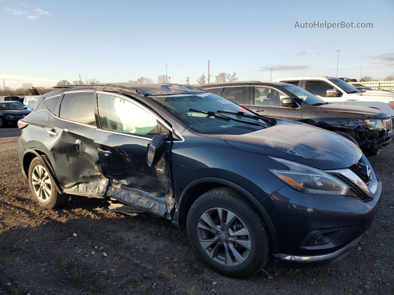 2018 Nissan Murano S Серый vin: 5N1AZ2MH1JN144288