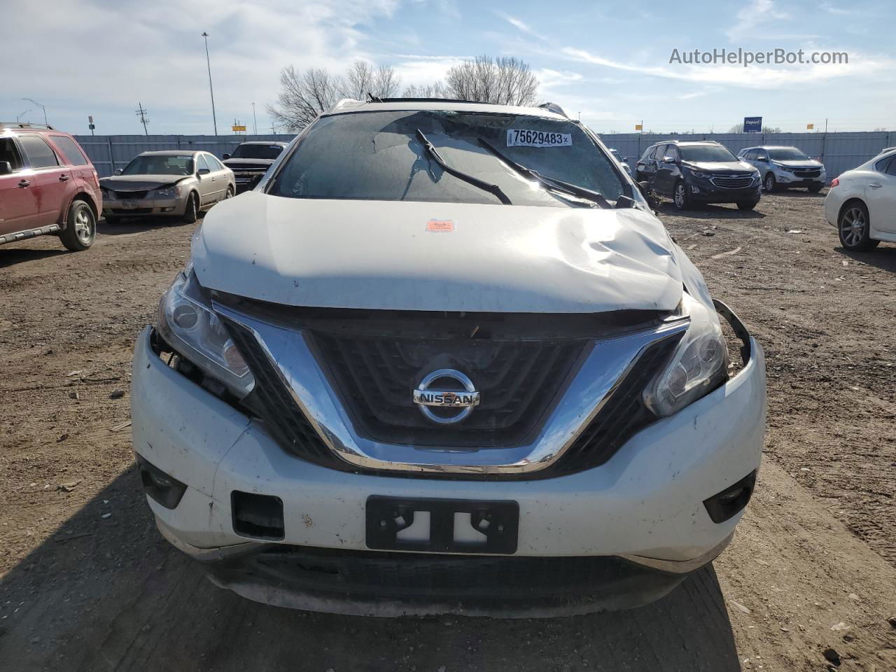 2017 Nissan Murano S Белый vin: 5N1AZ2MH3HN196032