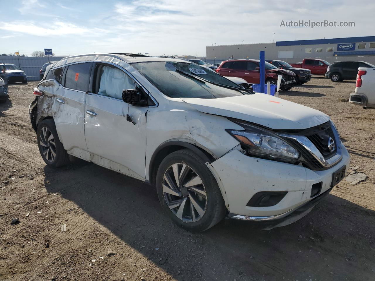 2017 Nissan Murano S Белый vin: 5N1AZ2MH3HN196032