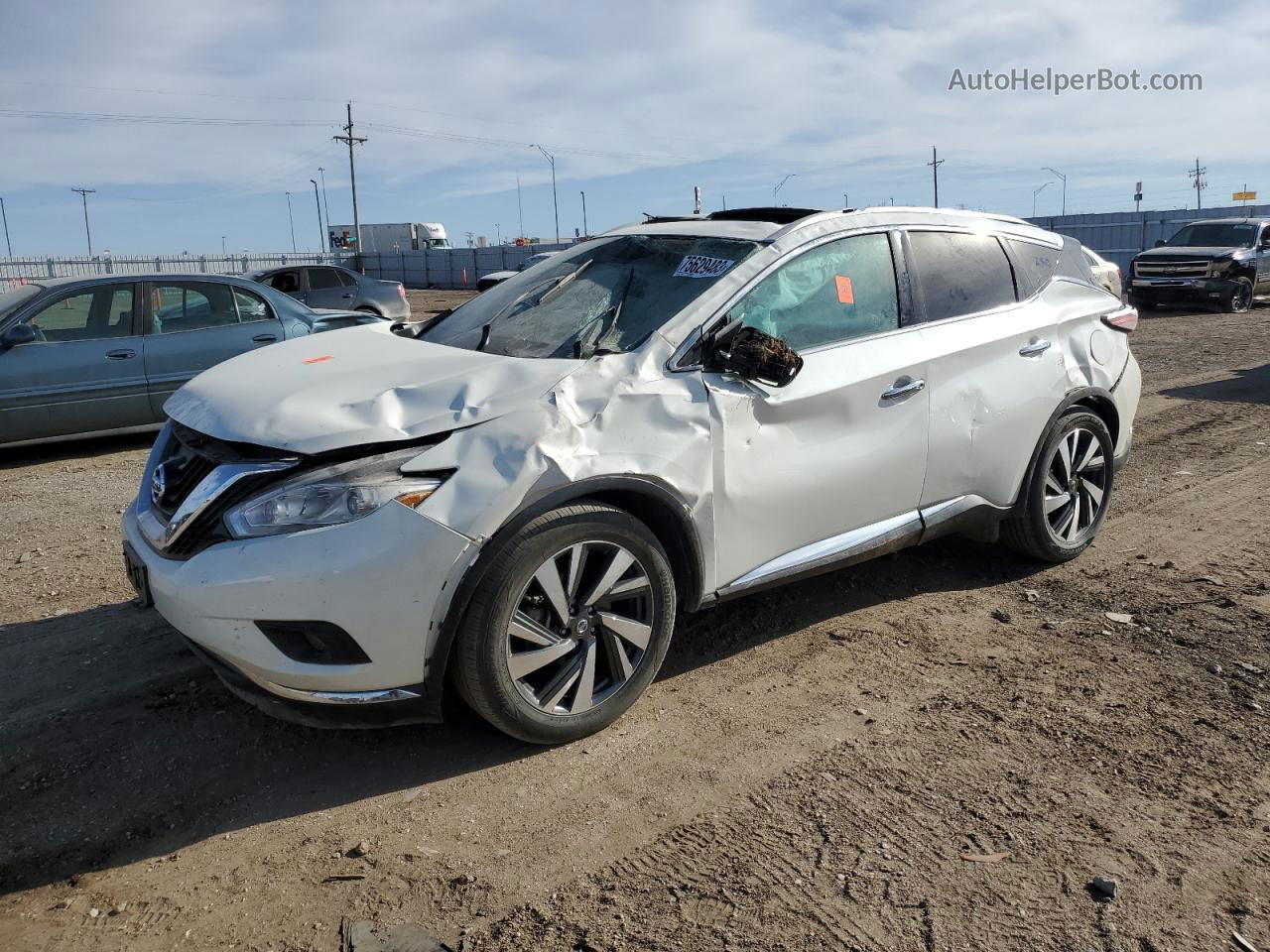 2017 Nissan Murano S Белый vin: 5N1AZ2MH3HN196032