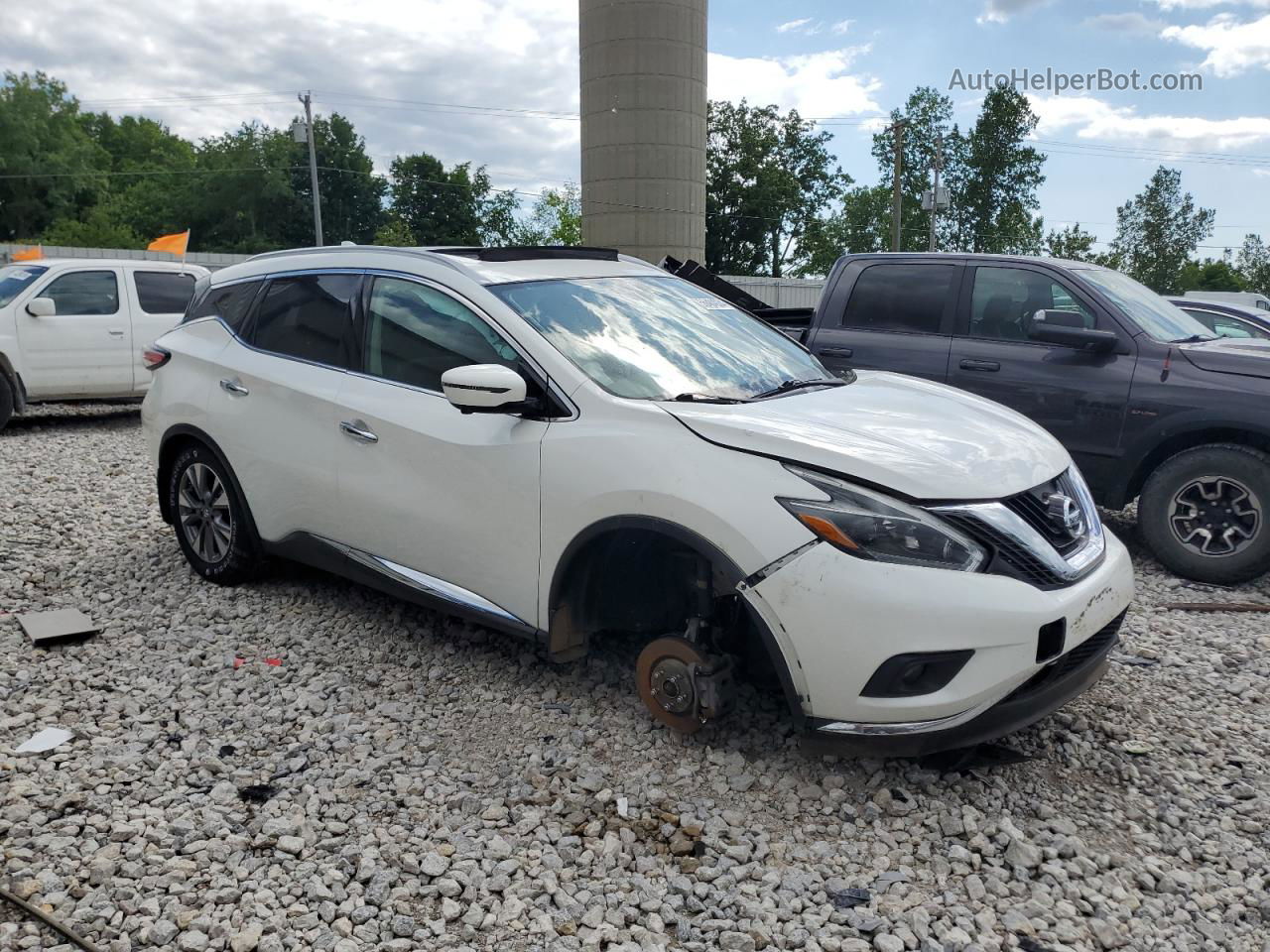 2018 Nissan Murano S White vin: 5N1AZ2MH3JN141750