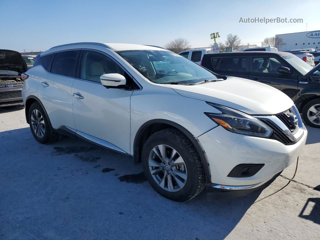 2018 Nissan Murano S White vin: 5N1AZ2MH3JN164400